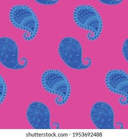 Turkish cucumber pattern in classic style. Traditional motif. Abstract retro texture. Vintage print