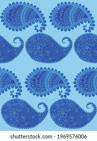 Patrón de pepino turco de estilo clásico. Motivo tradicional. Textura retro abstracta. Impresión vintage
