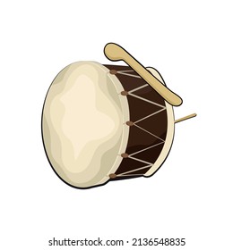 Turkish cultural drum drawing. Vector