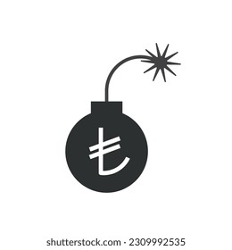 Turkish currency depreciates. Türkiye economic crisis. economy vector design.
