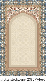 Turkish decorative ornament of arch gate illustration for wall art