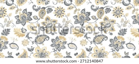Turkish decorative seamless pattern. Vintage Islamic colorful motif illustration in modern theme. Traditional folk artwork. Rococo wall. Exotic motif design hand drawn art,