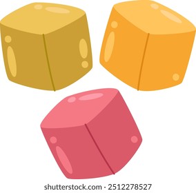 Turkish Delight Cubes Sweets Vector Illustration