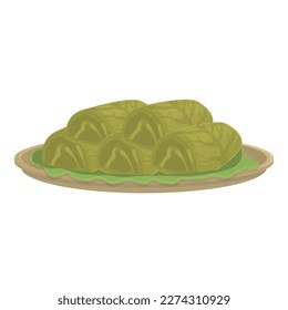 Turkish dolma icon cartoon vector. Leaf food. Green menu