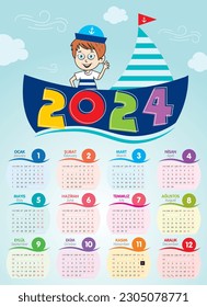 Turkish - English 2024 Calendar-kids