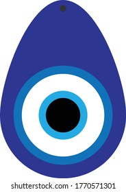 Turkish evil eye symbol - The Nazar Boncuk charm symbol in hand/drawn style - vector evil bead icon illustration