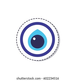 Turkish eye icon, sticker. isolated on white background. vector illustration