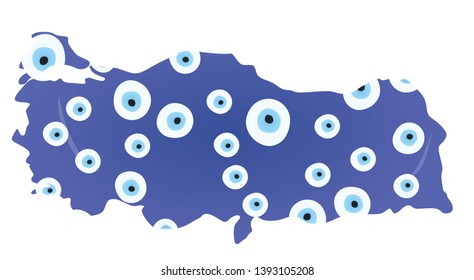 Turkish eye map. vector illustration