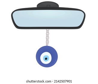 Turkish eye sign on mirror. vector