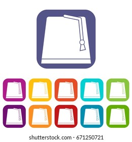 Turkish fez icons set vector illustration in flat style In colors red, blue, green and other