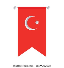 Turkish flag banner design, Turkey culture travel and asia theme Vector illustration