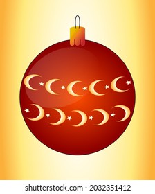 Turkish flag christmas ball new year tree toy in turkish style Turkiye ayyildiz  Turkey