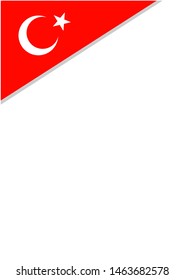 Turkish flag corner symbol border frame with clean space for your text.