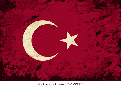 Turkish flag Grunge background. Vector illustration Eps 8.