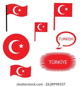 Turkish flag. High quality, official flag of the Turkish state. Can be used as banner, poster, social media post and design element.