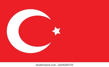 Turkish flag. High quality, official flag of the Turkish state. Can be used as banner, poster, social media post and design element.