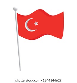 Turkish flag icon design, Turkey culture travel and asia theme Vector illustration