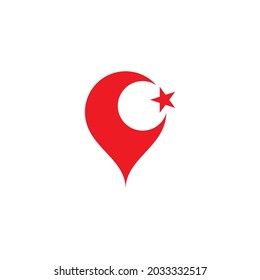 Turkish flag icon in location pin