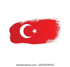 Bandeira turca tinta splatter bandeira textura png fundo transparente. Pintura criativa escova bandeira da Turquia para o dia da independência