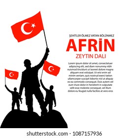 Turkish flag with man silhouette vector.