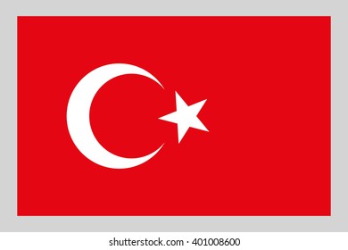 Turkish flag on a grey  background, stylish vector illustration