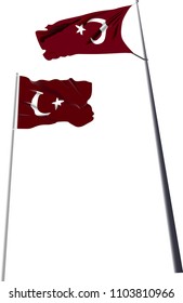 Turkish Flag on Pole