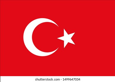 Turkish flag with its original color and size