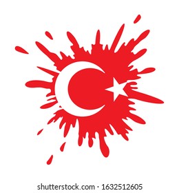 turkish flag splash design vector illustration 