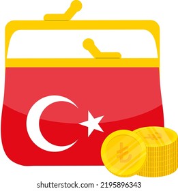Mano vectorial de la bandera turca, mano vectorial de la lira turca dibujada