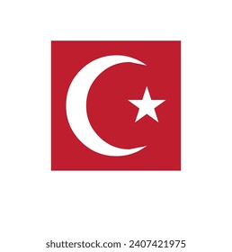 TURKISH flag vector icon, symbol of TURKEY