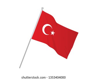 Turkish flag. vector illustration