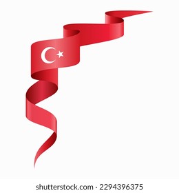 Turkish flag wavy abstract background. Vector illustration.