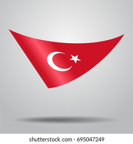 Turkish flag wavy abstract background. Vector illustration.