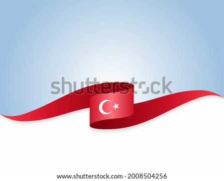 Turkish flag wavy abstract background. Vector illustration.