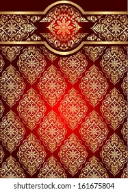 Turkish gold patterns on a red background
