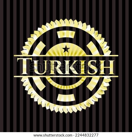 Turkish gold shiny emblem. Vector Illustration. Detailed. 