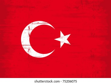 Turkish grunge Flag. A turkish flag with a grunge texture.