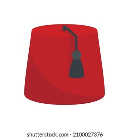 Turkish hat icon. Flat illustration of turkish hat vector icon isolated on white background