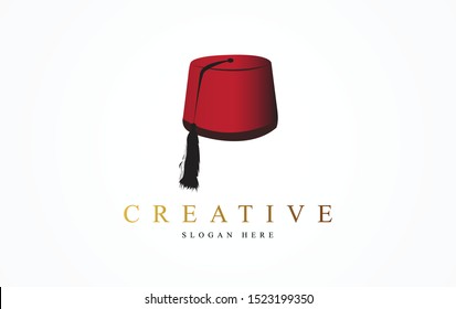 Turkish hat logo design template, 3D Style, Vector Illustration