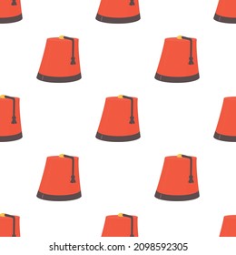 Turkish hat pattern seamless background texture repeat wallpaper geometric vector