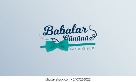 Turkish holiday "Babalar Gunu" Translate: Happy Father`s Day Calligraphy greeting card. Vector illustration.