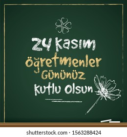 Turkish holiday, November 24 with a teacher's day. translation from Turkish: November 24 with a teacher's day on holiday. - Vektör