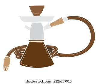 Türkische Hookah einzeln auf weißem Hintergrund.Vektorgrafik.