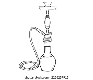 Hookah turca aislada sobre fondo blanco. Ilustración vectorial.