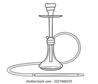 Turkish hookah in isolate on white background.Vector illustration.