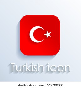 Turkish icon with flag sign