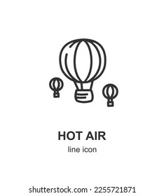 Turkish Kapadokya Hot Air Balloon Sign Black Thin Line Icon Emblem Concept. Vector illustration of Cappadocia