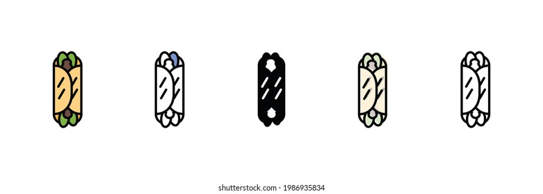 turkish kebab vector type icon