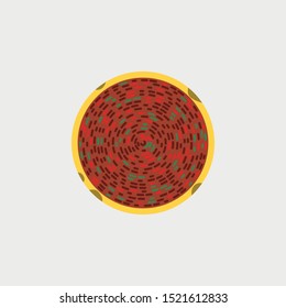 Turkish Lahmacun icon, Fast Food Concept, Flat Style. - Vector