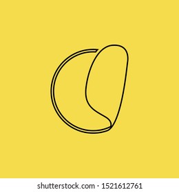 Turkish Lahmacun icon isolated on Yellow Background. Fast Food Concept. - Vector 